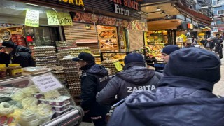 Zonguldakta zabıtadan kaldırım işgali denetimi