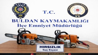 100 bin liralık motorlu testereleri çalan hırsızlar polisten kaçamadı