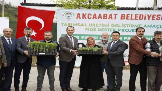 Akçaabatta üreticilere 25 bin sebze fidesi dağıtıldı