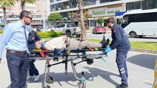 Aynı istikamette ilerlerken çarpışan motosikletlerden biri devrildi: 1 yaralı