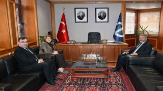 Azerbaycan Ankara Büyükelçiliği Eğitim Müşaviri Nesibovadan Rektör Adıgüzele ziyaret