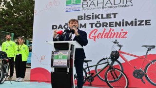 Bahçelievlerde 100 vatandaşa bisiklet dağıtım töreni
