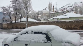 Başkalede nisan ayında kar yağışı