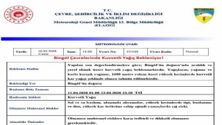 Bingöl için kuvvetli yağış uyarısı