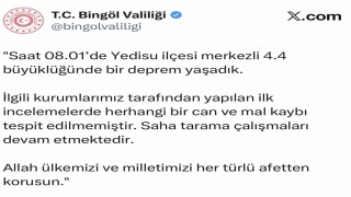Bingöl Valiliği: Saha tarama çalışmaları devam etmektedir