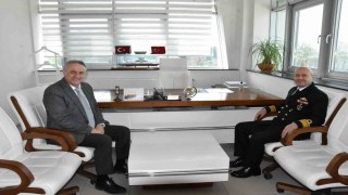 Boğaz ve Garnizon Komutanı Biçenden, Gestaş Genel Müdürü Yürükçüye nezaket ziyareti
