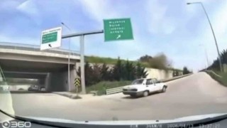 Bursada ters yönden giren sürücü kamerada