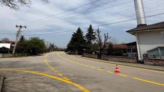 Çalıcuma Köyünde yol çizgi çalışmaları tamamlandı