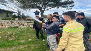 Çanakkalede askeri personele yangın müdahale eğitimi