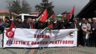 Edirnede Filistine destek gösterisi
