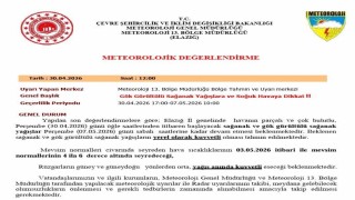 Elazığ için kuvvetli yağış uyarısı