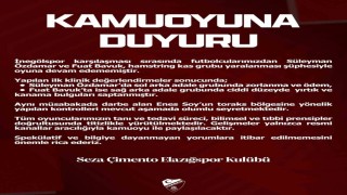 Elazığspordan sakat futbolculara ilişkin açıklama