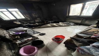 Elektrik konağından çıkan dairedeki yangın söndürüldü