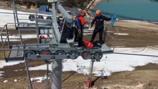 Ergan Dağında teleferik kurtarma tatbikatı