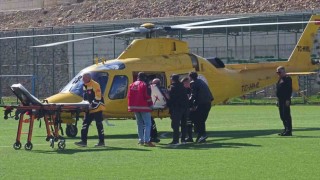 Erzurumda kalp krizi şüphesi: Hasta helikopterle sevk edildi