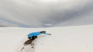 Giresun yaylalarında nisan ayında snowboard keyfi