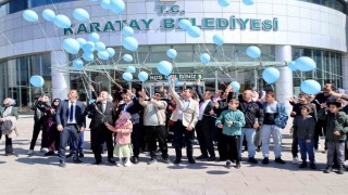 Karatayda mavi balonlar gökyüzüne bırakıldı
