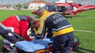 Kuluda kalp rahatsızlığı geçiren vatandaşa hava ambulansı