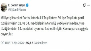 MHP İstanbul İl Teşkilatı ve 39 ilçe teşkilatı birlikte feshedildi