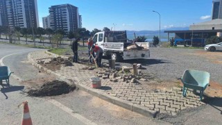 Onikişubat Belediyesinden 9 farklı mahallede eş zamanlı kaldırım ve yol çalışması