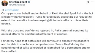 Pakistan Başbakanı Şeriften ABD Başkanı Trumpa ateşkes teşekkürü