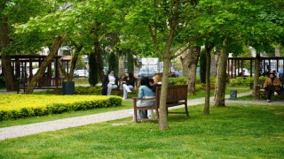 Sakaryada güneşli havayı fırsat bilen vatandaşlar park ve caddelere akın etti