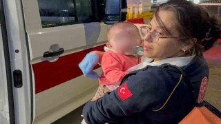 Samsunda ev yangını: Anne ve 6 aylık bebeği hastanelik oldu