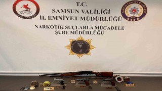 Samsunda uyuşturucu ve silah operasyonu
