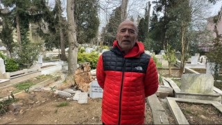 Sarıyerde fırtınada devrilen ağaçlar mezarlara zarar verdi, vatandaşlar mağdur oldu
