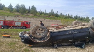 Siirtte kontrolden çıkan araç takla attı: 1 yaralı