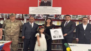 Silah arkadaşları Şehit Astsubay Mehmet Gündüzün adını kütüphanede yaşatıyor
