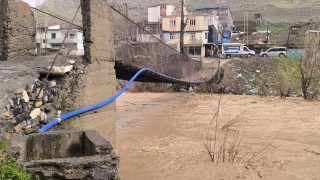 Şırnakta şiddetli yağış sonrası Habur Çayı coştu