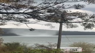 Sumbasta baraj üzerinde oluşan hortum kameraya yansıdı