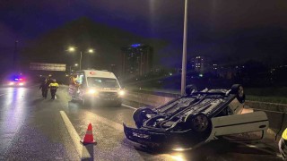 Tekirdağda otomobil takla attı, sürücü alkollü çıktı
