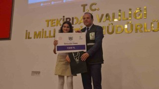 Tekirdağda Sağlıklı Nesil Sağlıklı Gelecek yarışmasında dereceye giren öğrenciler ödüllerini aldı