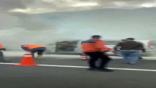 TEMde minibüs yangını