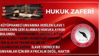 ÜNİPERSEN: Kütüphaneci, arşivci ve kitap pataloğu unvanları için ilave 1 derece ayrıcalık değil, haktır