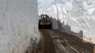Yüksekovada nisan ayında 6 metrelik kar tünelleri