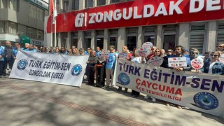 Zonguldakta eğitimciler Şanlıurfadaki okul saldırısını protesto etti