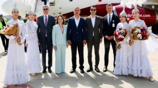 Almatıdan Gazipaşa-Alanya Havalimanına ilk uçak seferi su takı seremonisiyle karşılandı