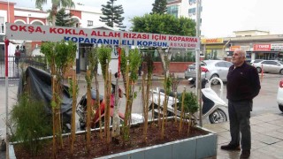 Annesinin çok sevdiği çiçeği, iş yerinin önünde mezarı andıran alanda 40 yıldır yaşatıyor