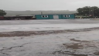 Ayvacıkta dolu yağışı yolları beyaza bürüdü