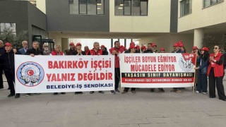 Bakırköy Belediyesi önünde işten çıkarma tepkisi