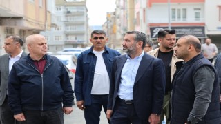 Başkan Şerifoğulları, yol yenileme ve kaldırım çalışmalarını inceledi