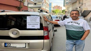 Batmanlı esnaf aracına astığı yazıyla dikkat çekti: Akrabalarımla ilişkimi kestim