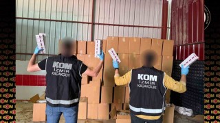 Bornovada 10 milyon liralık kaçak sigara ve makaron ele geçirildi