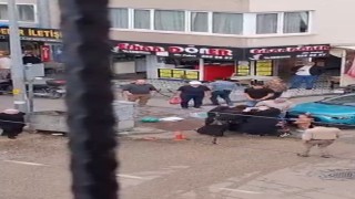 Bursada dilencilerin yer kavgası kamerada