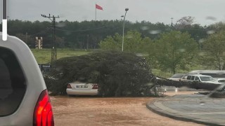 Çatılar uçtu, ağaçlar devrildi, park halindeki araçlar büyük zarar gördü