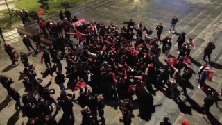 Çorum FK taraftarları yarı final galibiyetini coşkuyla kutladı