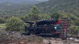 Çorumda traktör şarampole devrildi: 1 yaralı